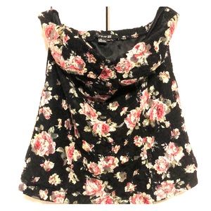Large Forever 21 strapless floral shirt
